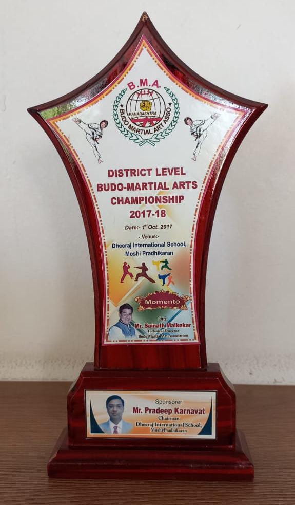 Fourth Prize in District Level Budo - Martial Arts Championship 2017-18 on 1st Oct. 2017, Moshi.